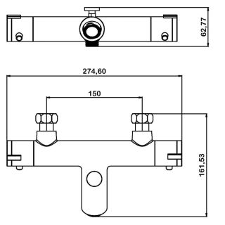 Смеситель для ванны и душа Swedbe Mercury 9061 термостатический хром